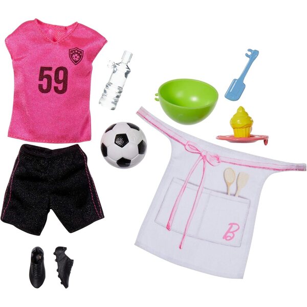 Barbie Careers Surprise Kleider, afroamerikanische Puppe mit 2 Kleidungsstücken und Accessoires für Kinder ab 3 Jahren