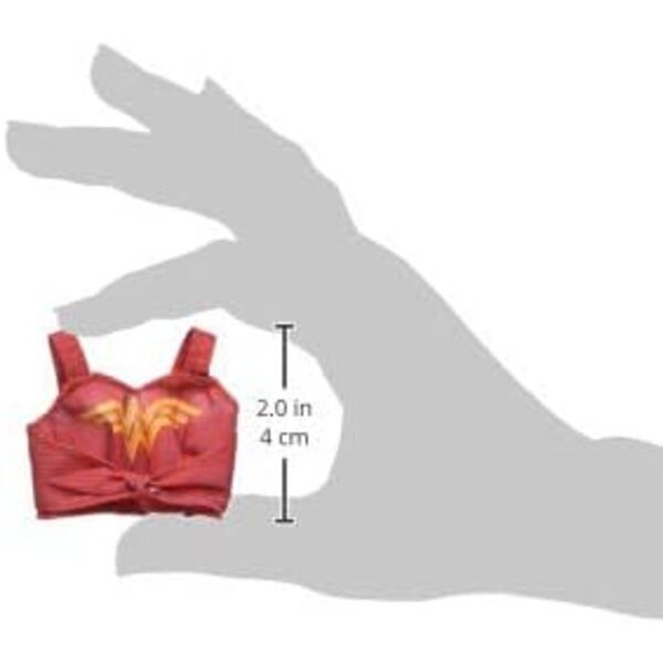 Barbie Wonder Woman Canotta Rosso e Oro con Logo, Abbigliamento Bambole 3-8 Anni