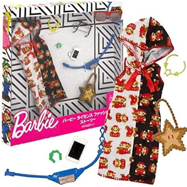 Barbie GJG47 Storytelling Fashion Pack vestito Super Mario con 6 accessori