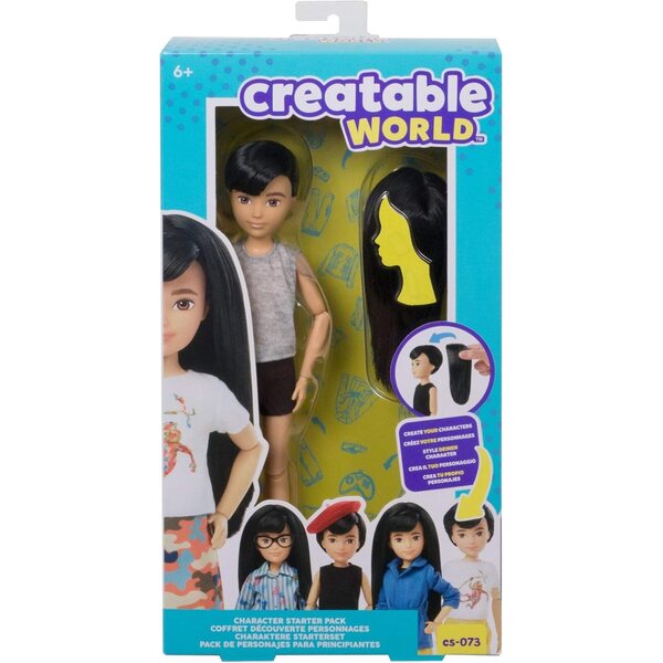 Mattel Creatable World Starter Pack, anpassbare Puppe 30 cm mit Perücke und 13 Gelenken