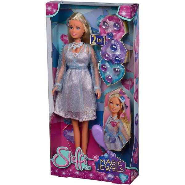 Steffi Love Magic Jewels by Simba: κούκλα μόδας με αστραφτερό φόρεμα και πολύτιμους λίθους