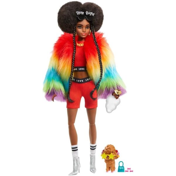 Barbie Extra con Capelli Cotonati e Cucciolo - Stile Unico e Accessori Fashion