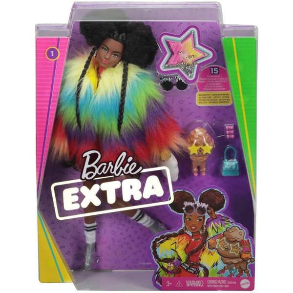 Barbie Extra con Capelli Cotonati e Cucciolo - Stile Unico e Accessori Fashion