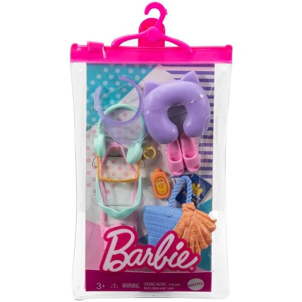 Barbie Travel Fashion Storytelling Pack – Set mit 11 modischen Reiseaccessoires