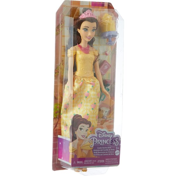 Bambola Belle Disney Princess con figura Chip e accessori castello per bambini