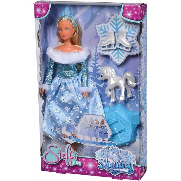 Steffi Love Ice Skating, 29 cm große Puppe mit magischer Plattform und Einhorn, ab 3 Jahren