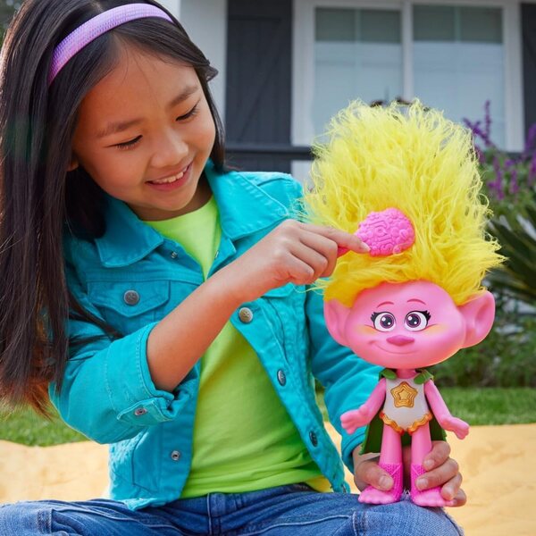 Mattel DreamWorks Trolls 3 Rainbow HairTunes bambola con luci e suoni interattivi