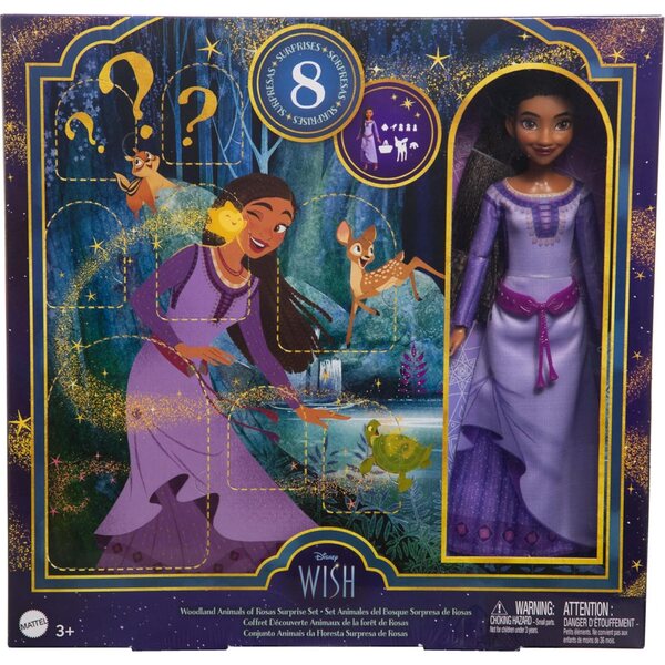 Disney Wish Asha Puppe mit Waldtieren und Überraschungen Mattel HPX27