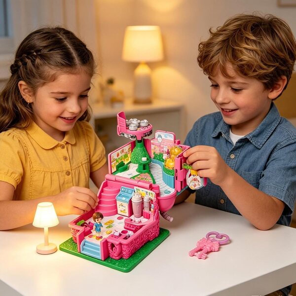 Casa delle Bambole con Luce e Musica, Villa Giocattolo educativa per bambini 3+ anni