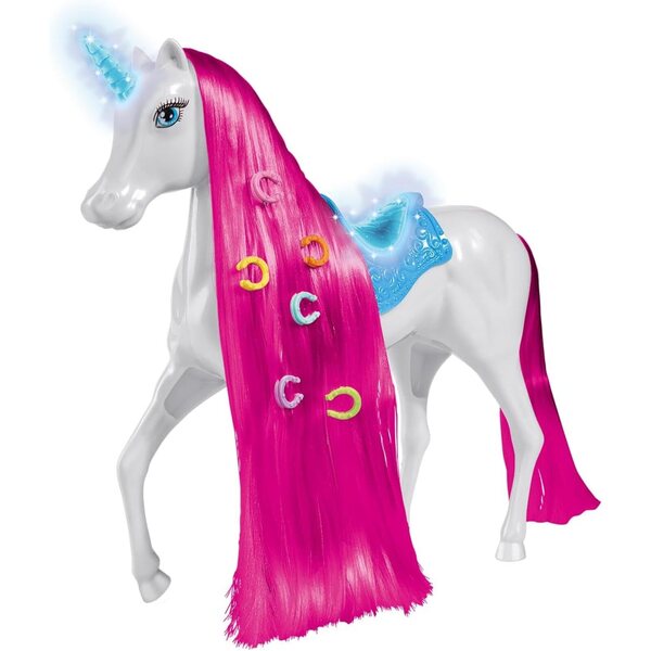 Steffi Love Sparkle Unicorn: Unicorno luminoso con sella e accessori per bambole 29 cm