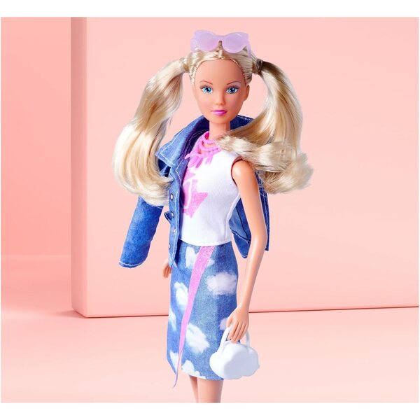 Steffi Love Jeans Fashion: bambola con completo jeans e accessori fucsia +3 anni