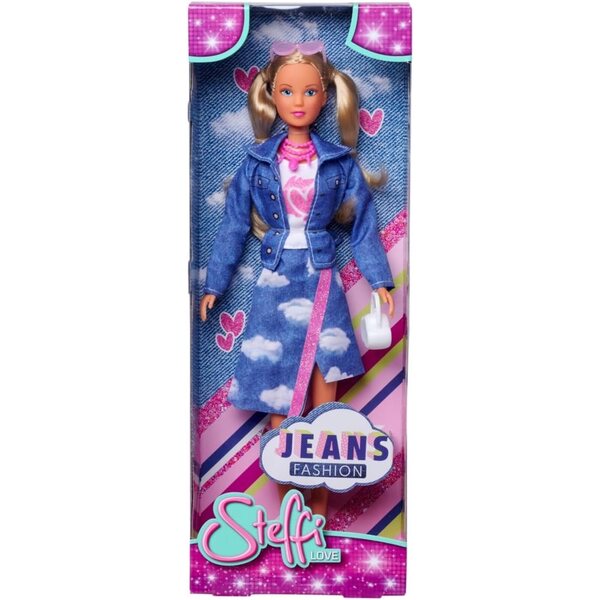 Steffi Love Jeans Fashion: bambola con completo jeans e accessori fucsia +3 anni