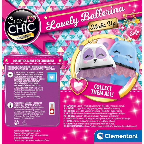 Clementoni Crazy Ballerina Hipcia: Borsa Cosmetica Ippopotamo per Bambine 6+