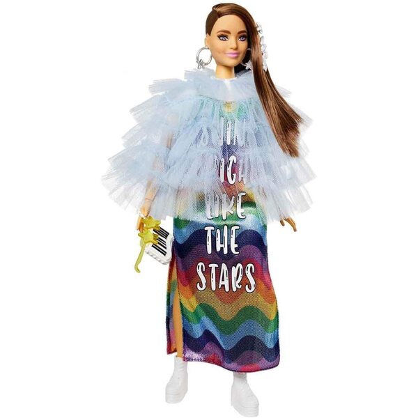 Barbie Extra Doll Nr. 9 Brünette mit kurvigem Körper und einzigartigen Modeaccessoires