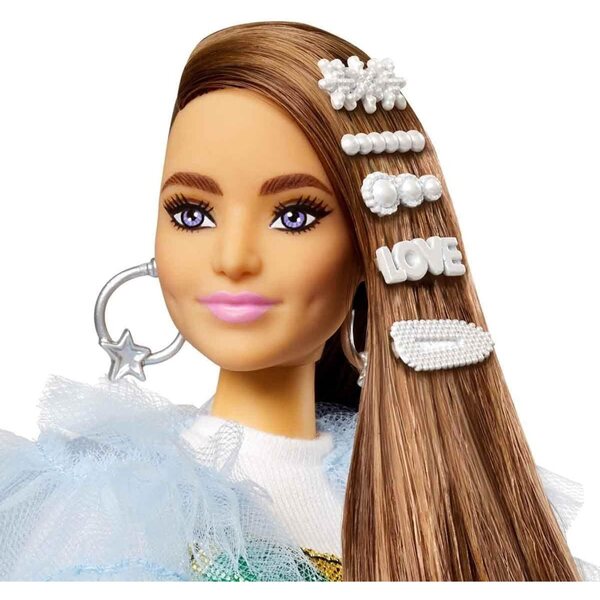 Barbie Extra Doll Nr. 9 Brünette mit kurvigem Körper und einzigartigen Modeaccessoires