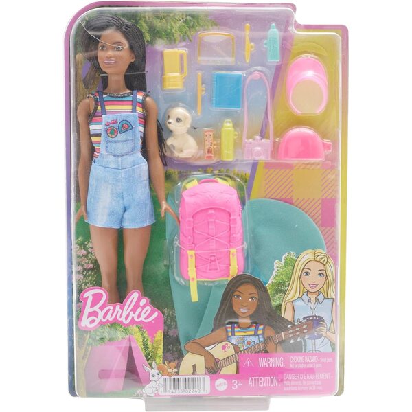Mattel Barbie Camping Pop Spielset mit Brooklyn-Puppe und Campingzubehör