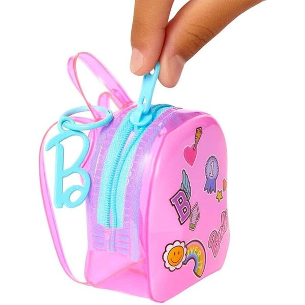 Barbie Set Deluxe Borsa Clip-On con Outfit Scuola e 5 Accessori Tematici