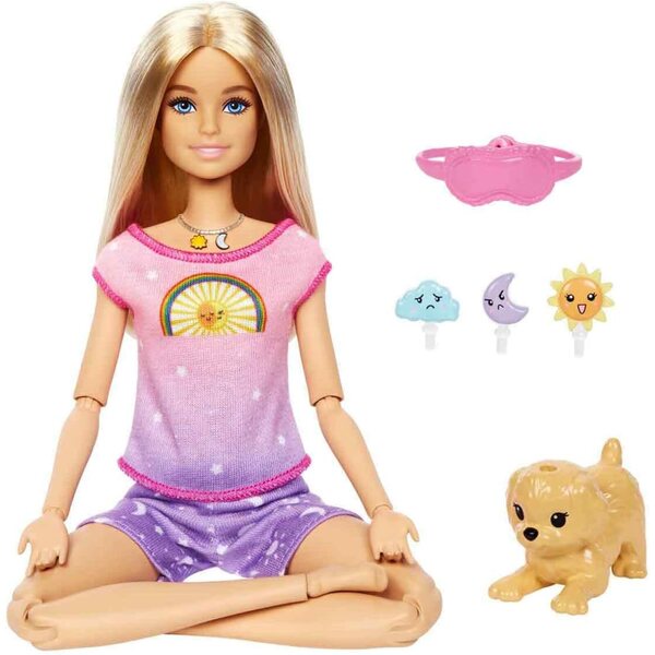 Barbie Self-Care Rise & Relax Puppe mit heller Haut für Momente des Wohlbefindens