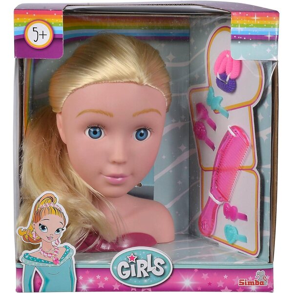 Steffi Love Girls Testina per Acconciature con Accessori - 10 pezzi, 9 cm, 5+ anni