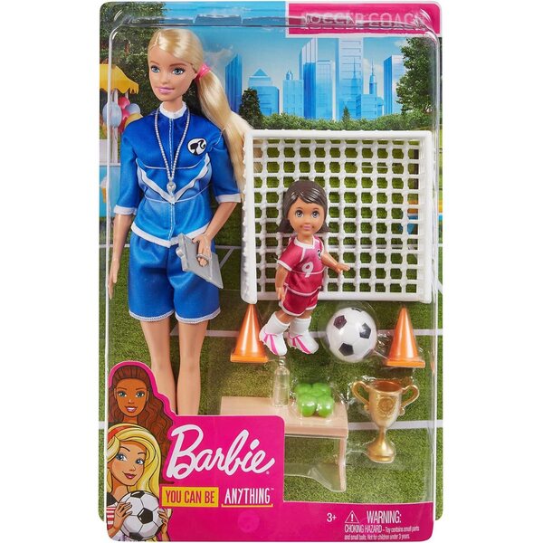 Barbie-Fußballtrainer mit Zubehör – Mattel-Sportspielset