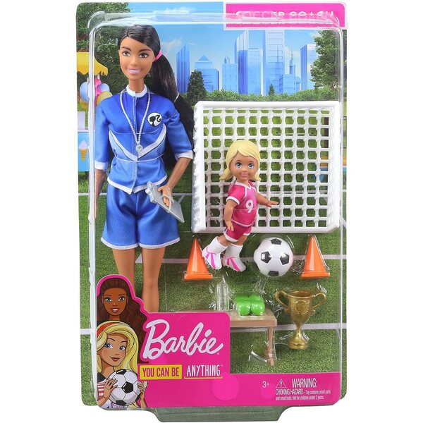 Barbie-Fußballtrainer mit Zubehör – Mattel-Sportspielset