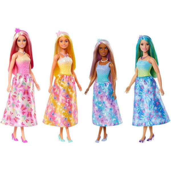 Barbie Royal Fantasy mit Regenbogenkleid und Accessoires für Mädchen ab 3 Jahren