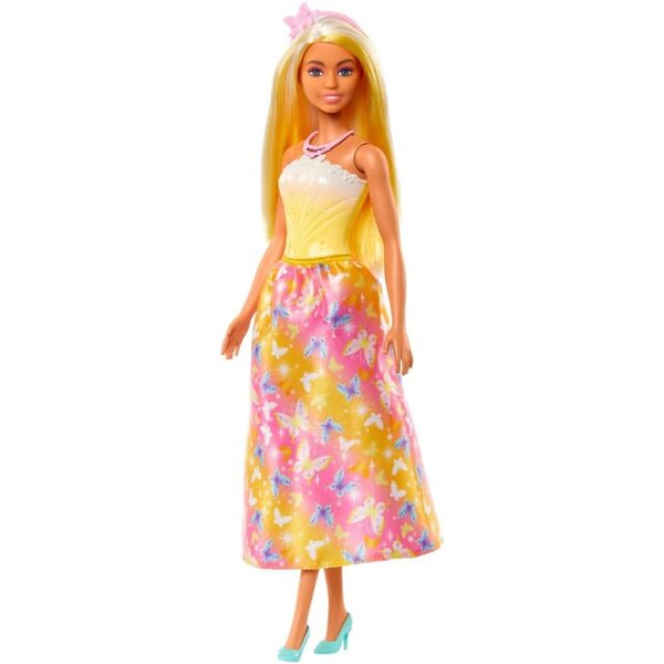 Barbie Royal Fantasy mit Regenbogenkleid und Accessoires für Mädchen ab 3 Jahren