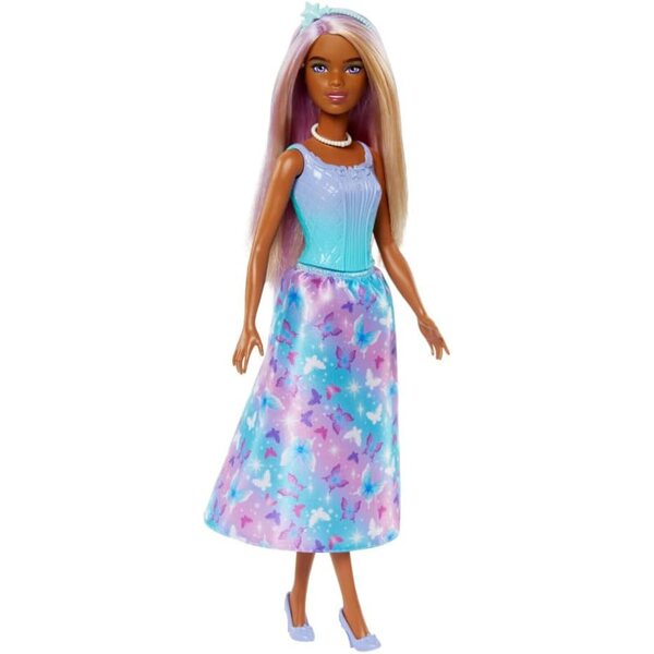 Barbie Royal Fantasy mit Regenbogenkleid und Accessoires für Mädchen ab 3 Jahren