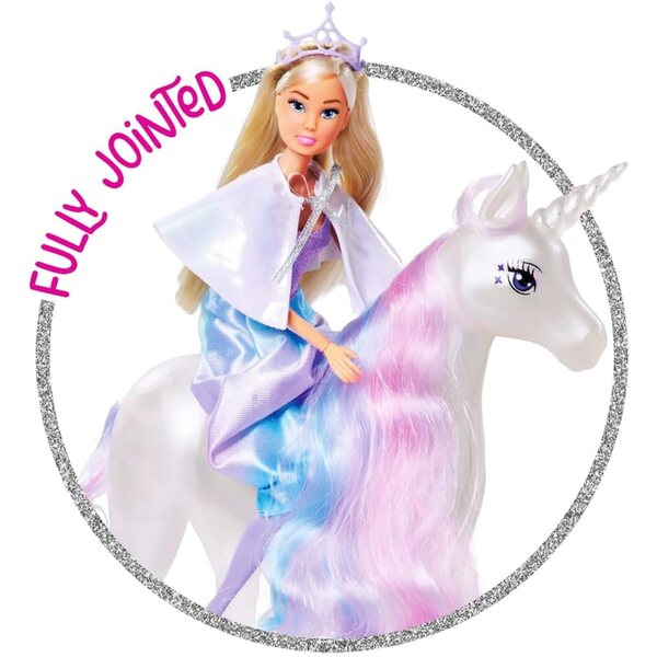 Steffi Love Fantasy Unicorn bambola 29 cm con unicorno luminoso e completo mobile