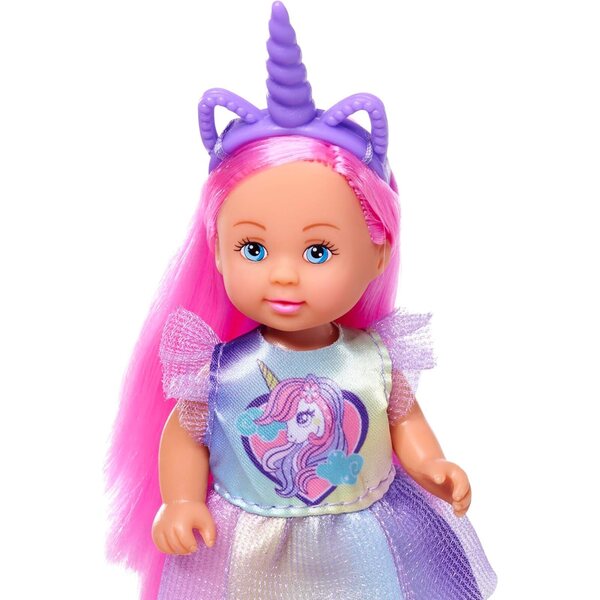 Smoby Evi Love Unicorn bambola 12 cm con unicorno, stalla, abito e accessori, 3+ anni