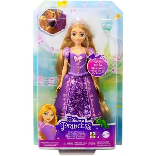 Disney Princess Rapunzel Puppe mit lila Kleid und funkelnder Tiara