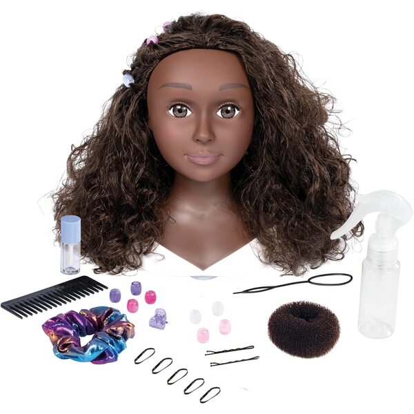 Smoby My Beauty Afro-Stylingkopf mit 23 Frisurenzubehör für Kinder ab 3 Jahren