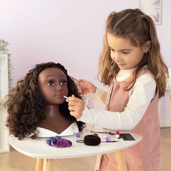 Smoby My Beauty Afro-Stylingkopf mit 23 Frisurenzubehör für Kinder ab 3 Jahren