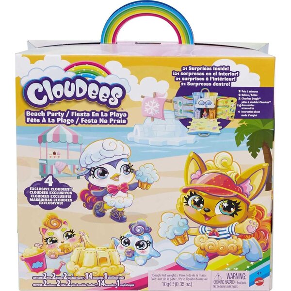 Mattel Cloudees Mega Party Pack mit Modelliermasse und Überraschungswelpen ab 4 Jahren
