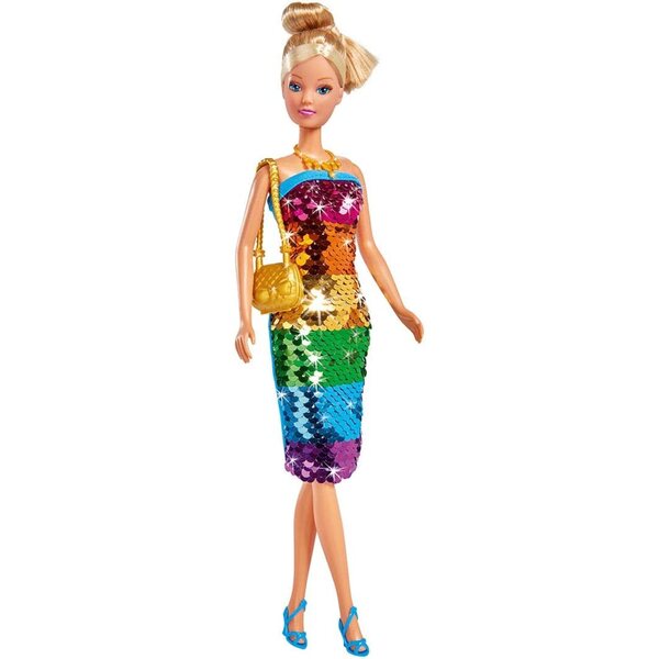 Steffi Love Swap Deluxe: 29 cm große Puppe mit farbwechselndem Paillettenkleid +3 Jahre