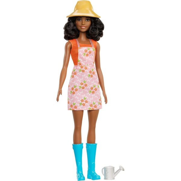 Barbie Sweet Orchard Farm Puppe mit Hut und Gießkanne, schwarzes Haar