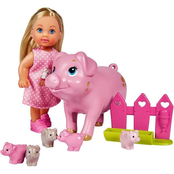 Simba Evi Love Welcome Piggies mit Mama und 5 Schweinen, Lernspiel für 3+