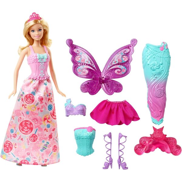 Barbie Fairytale Dress Up: Puppe mit 3 herrlichen Märchen-Outfits