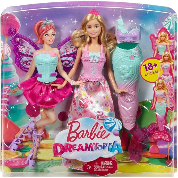 Barbie Fairytale Dress Up: Puppe mit 3 herrlichen Märchen-Outfits