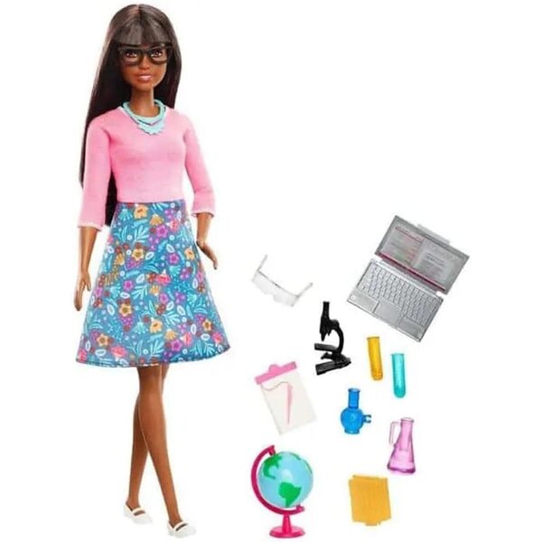 Barbie Teacher with 10 Educational Accessories including Rotating Globe and Laptop
