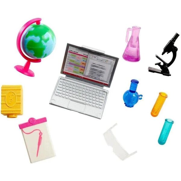 Barbie Teacher with 10 Educational Accessories including Rotating Globe and Laptop