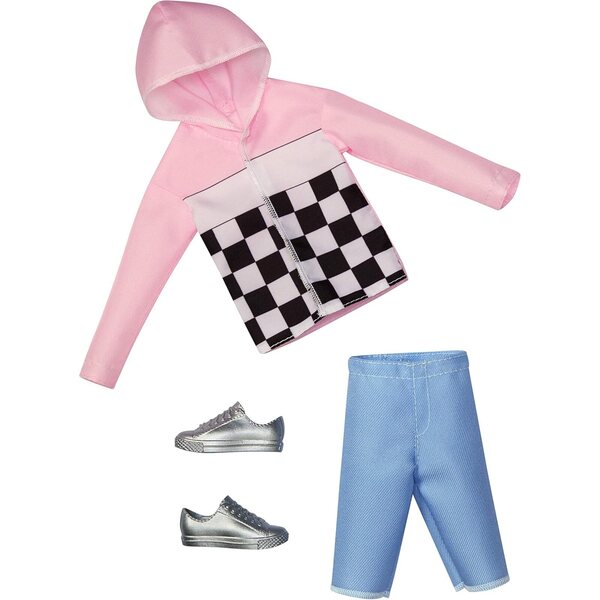 Barbie FXJ40 Vestito Ken Trend Mode - Checks per Bambole, Abito alla Moda per Bambini 3+