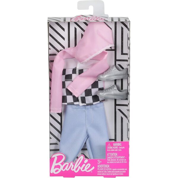 Barbie FXJ40 Vestito Ken Trend Mode - Checks per Bambole, Abito alla Moda per Bambini 3+