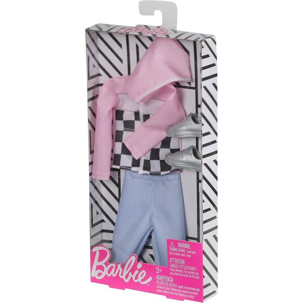 Barbie FXJ40 Vestito Ken Trend Mode - Checks per Bambole, Abito alla Moda per Bambini 3+