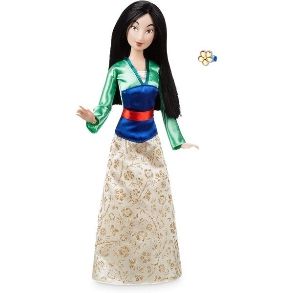 Bambola Snodabile Disney Principesse Scintillanti Mulan con Anello