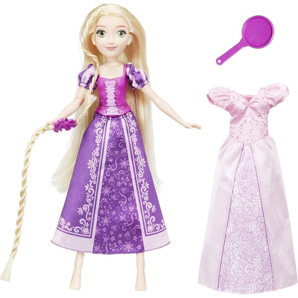 Bambola Disney Rapunzel con Abito, Funzione MuoviTreccia e Accessorio