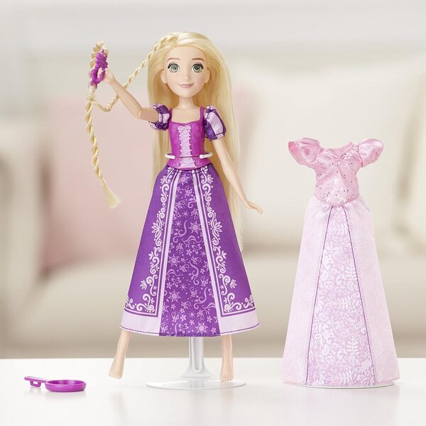 Bambola Disney Rapunzel con Abito, Funzione MuoviTreccia e Accessorio