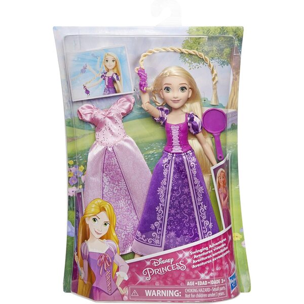 Bambola Disney Rapunzel con Abito, Funzione MuoviTreccia e Accessorio