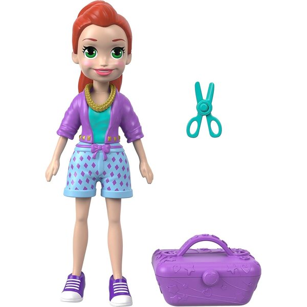 Mattel Polly Pocket Active Pose Doll – Totes Cute Lili, Puppe mit Gelenken und Accessoires