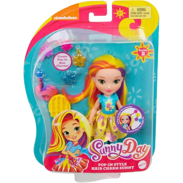Sunny Day Bambola Nickelodeon con Accessori Pop-In per Capelli - 15 cm